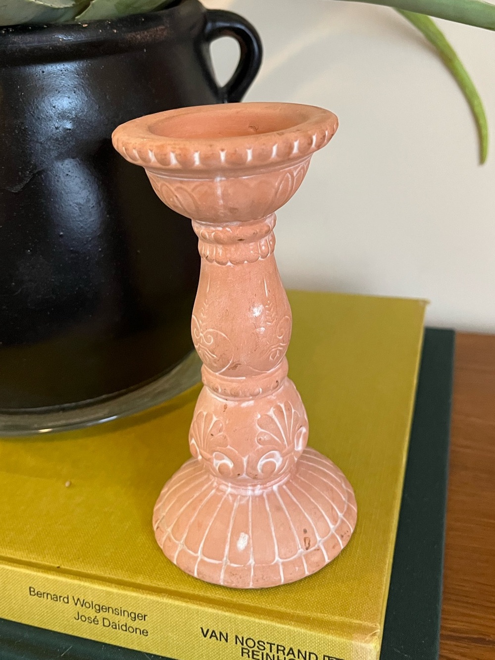 Decorative Terracotta Pink Candle Holder